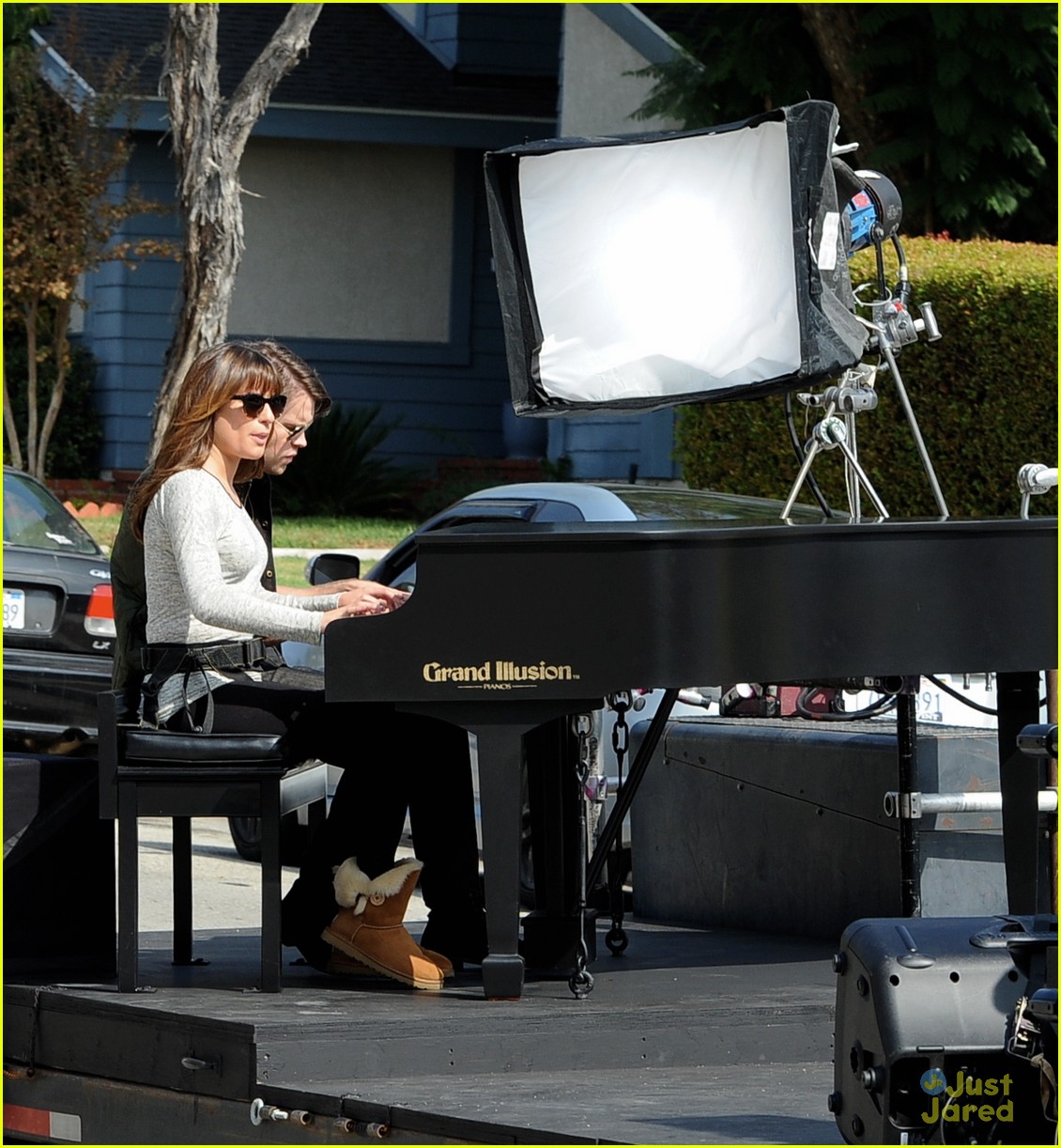 lea michele chord overstreet film piano scene for glee 11