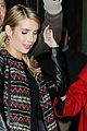 emma roberts rainy dinner out nyc 01