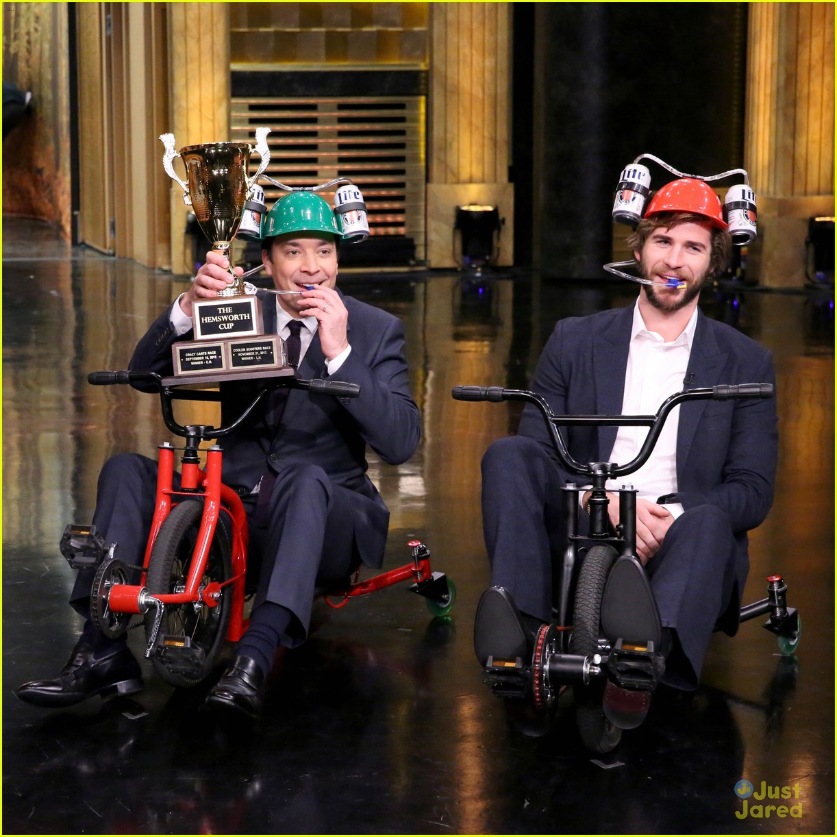 liam hemsworth tricycle race on tonight show 02