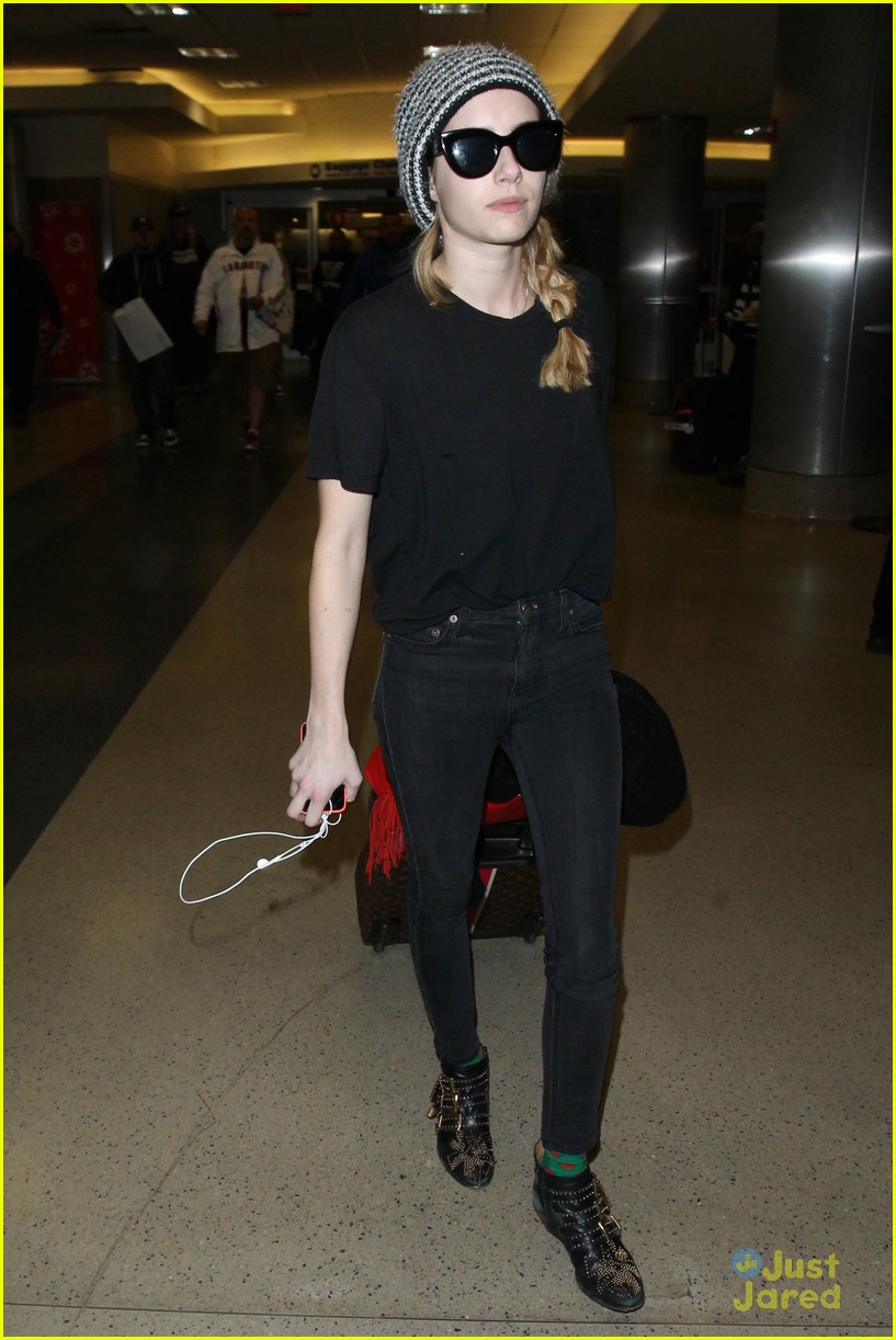 emma roberts returns back to los angeles after christmas 06