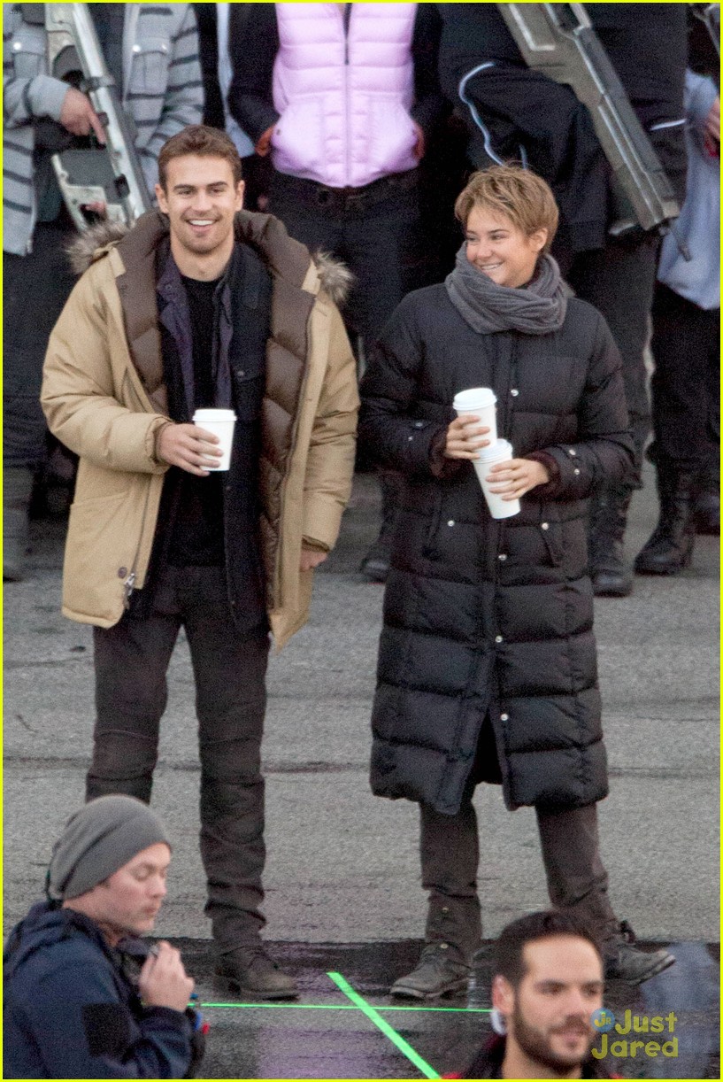 shailene woodley theo james are back to work on insurgent 14