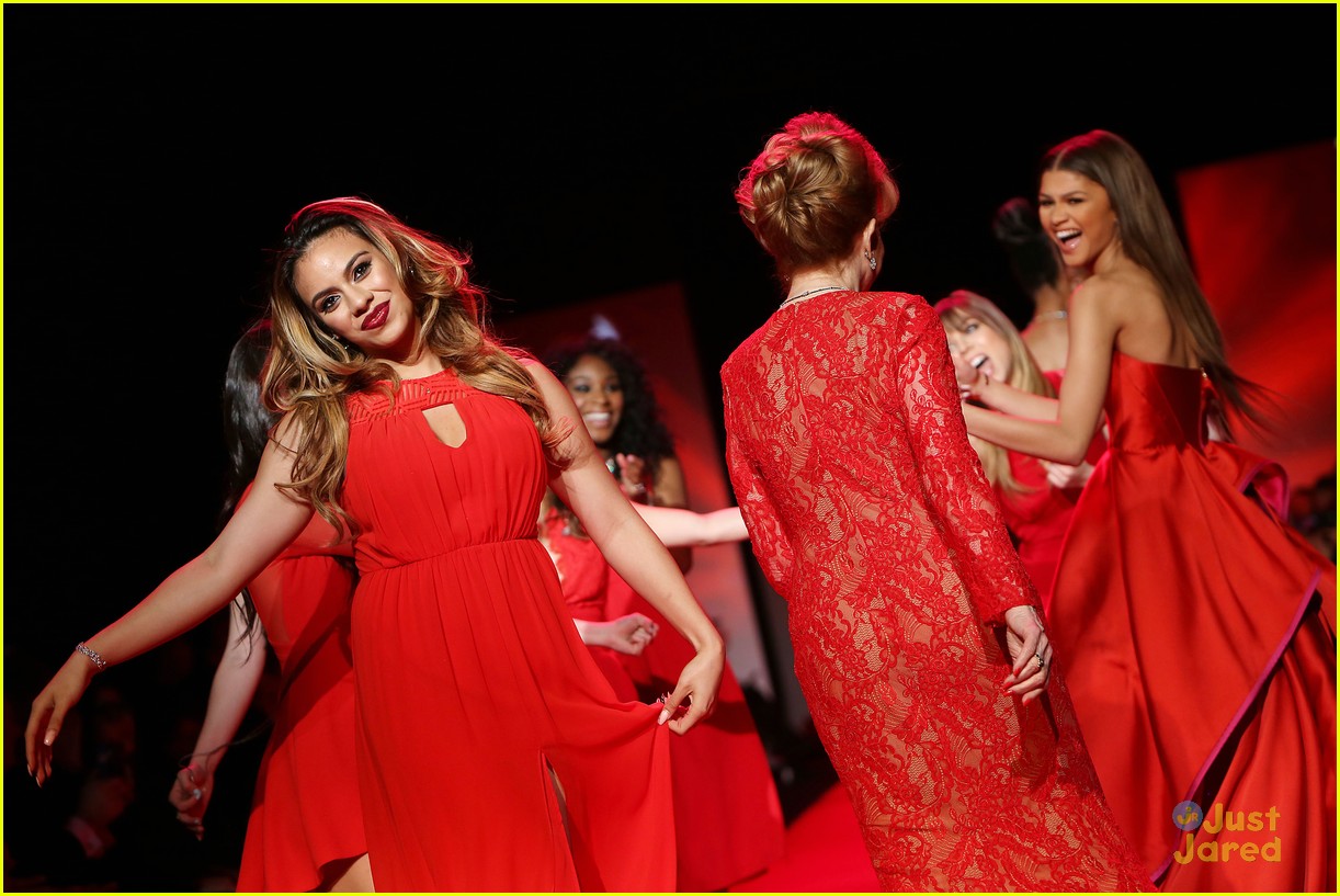 fifth harmony walk sing red dress fashion show 31