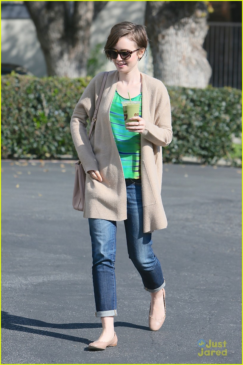 lily collins shows pixie cut mom fashion inspiration 13