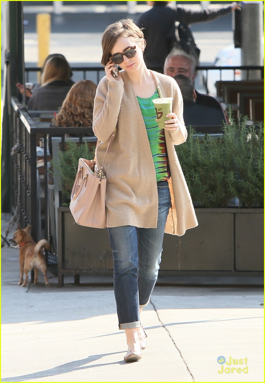 lily collins shows pixie cut mom fashion inspiration 14