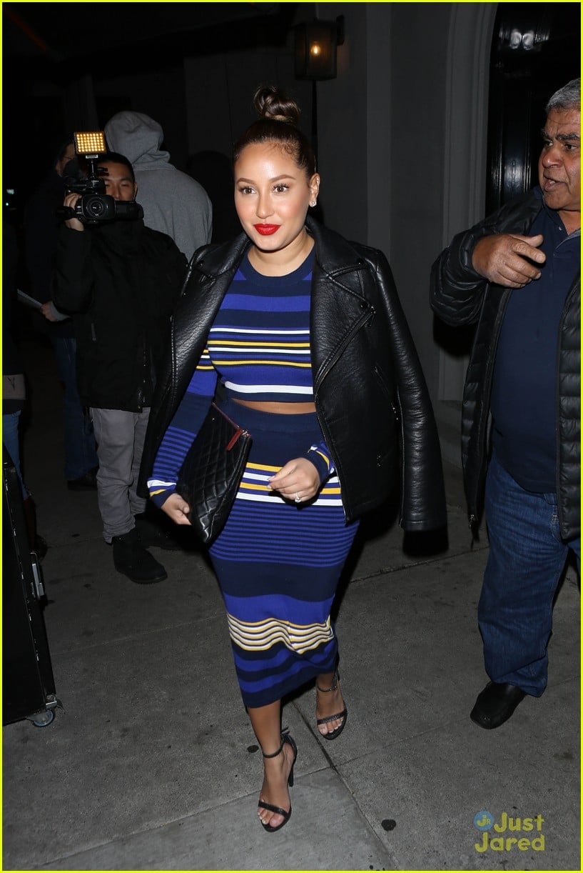 adrienne bailon black blue white gold two piece real dinner 06