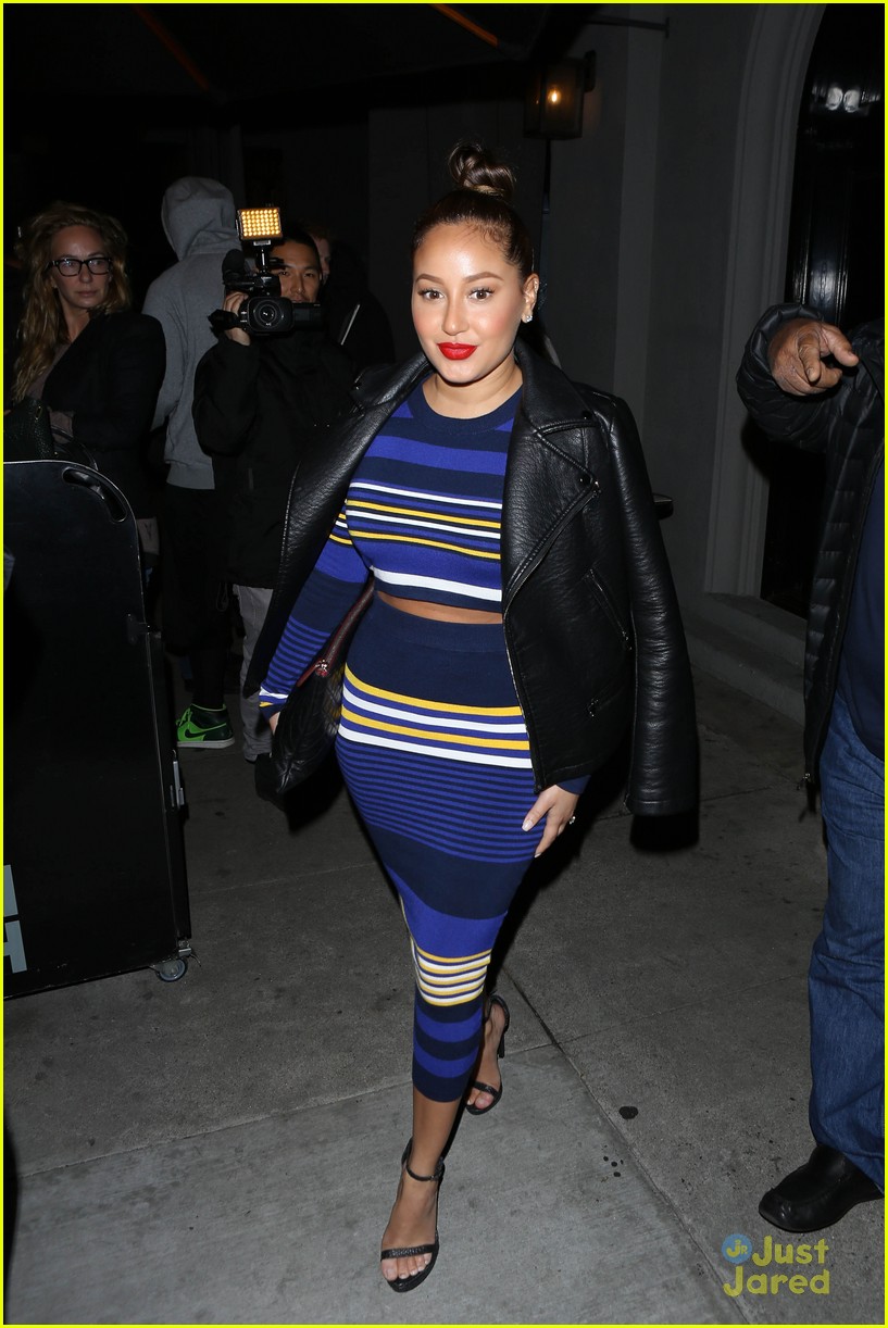 adrienne bailon black blue white gold two piece real dinner 07