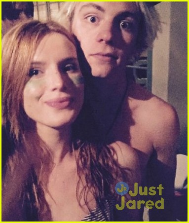 ross lynch shirtless bella thorne pool party 01