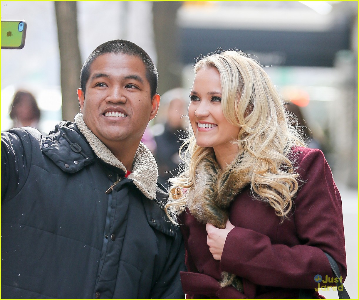 emily osment red coat nyc young trend 08