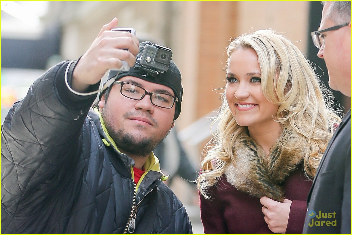emily osment red coat nyc young trend 19