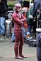 grant gustin gives out bunny ears on the flash set 10