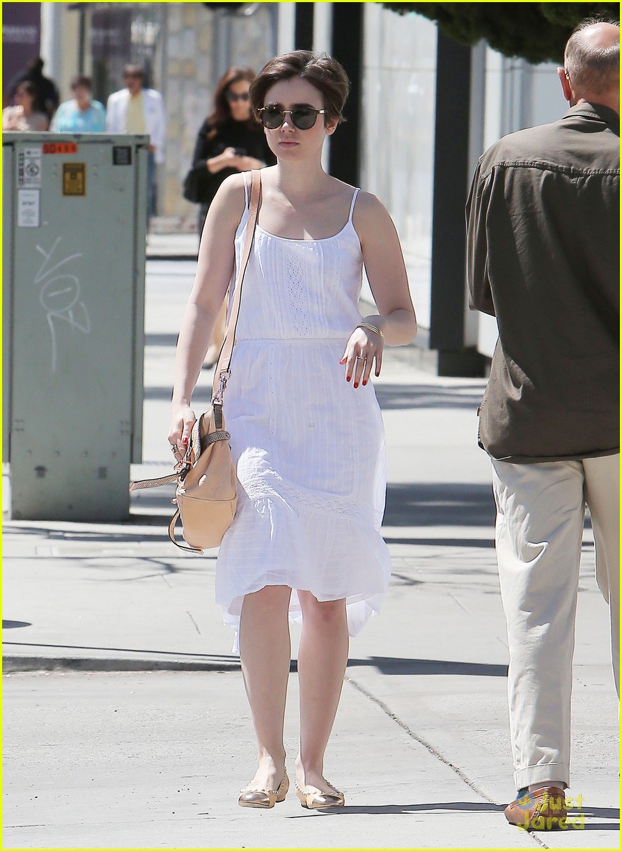 lily collins sundress thanks fans bday book 09