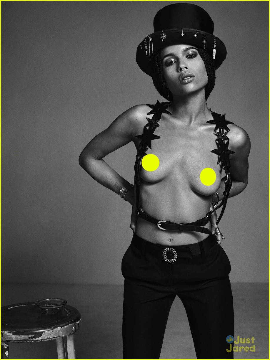 zoe kravitz goes topless flaunt nipples in magazine feature 04