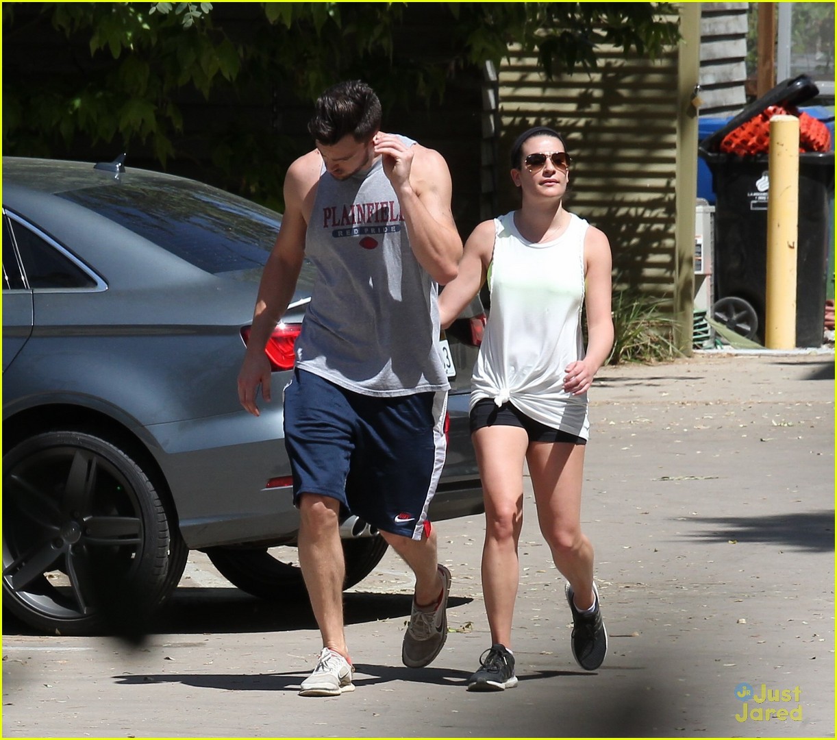 lea michele hikes with matthew after returning 16