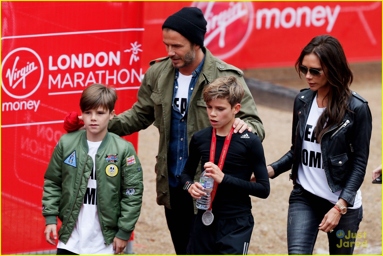 beckham family romeo london marathon 09