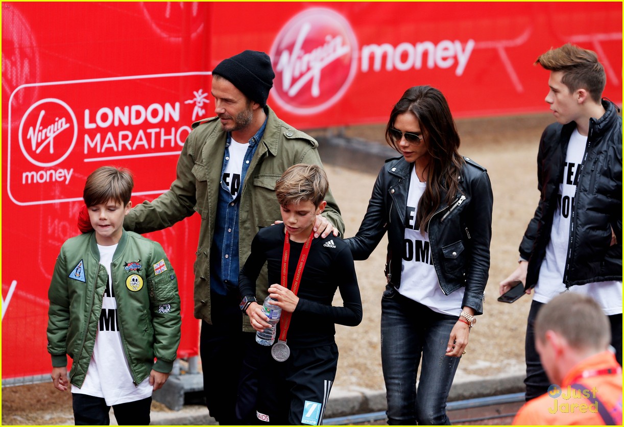 beckham family romeo london marathon 11