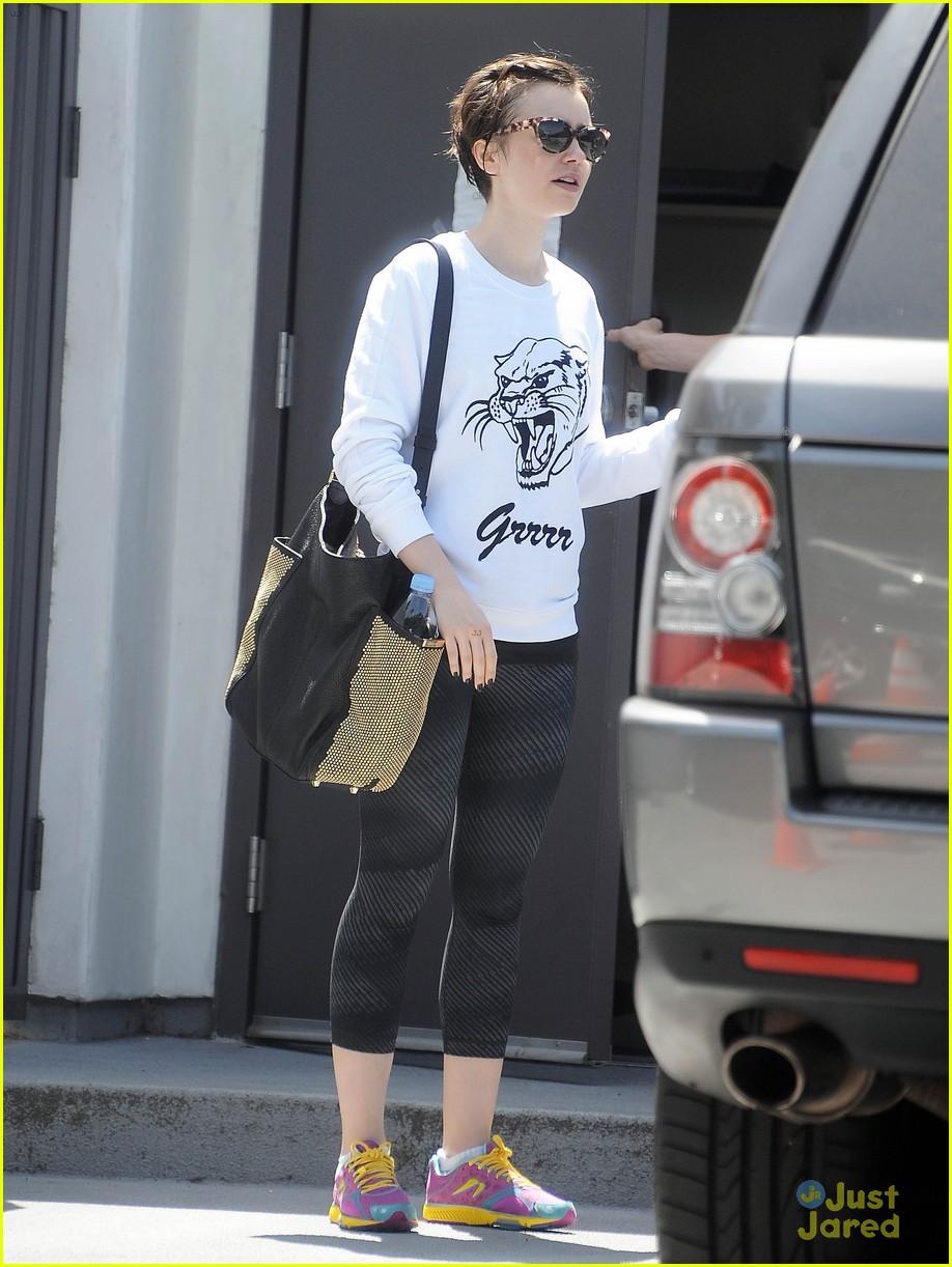 lily collins has sweaty workout 05