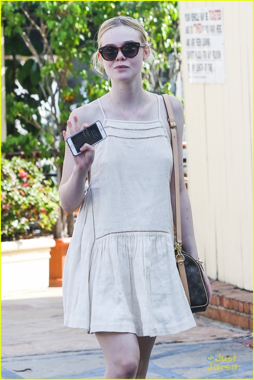 elle fanning lunch dakota hair appointment separate outings 06