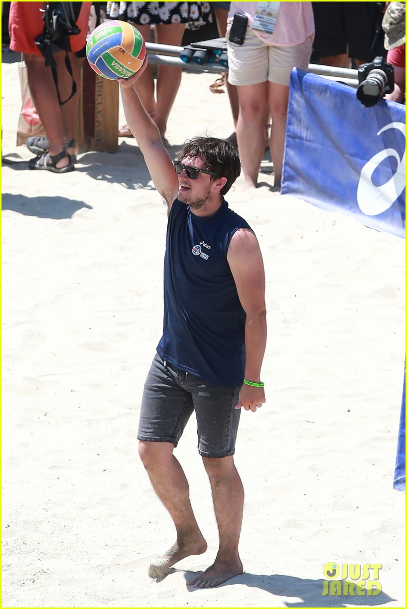 josh hutcherson shows off his skills at celebrity charity volleyball match 08
