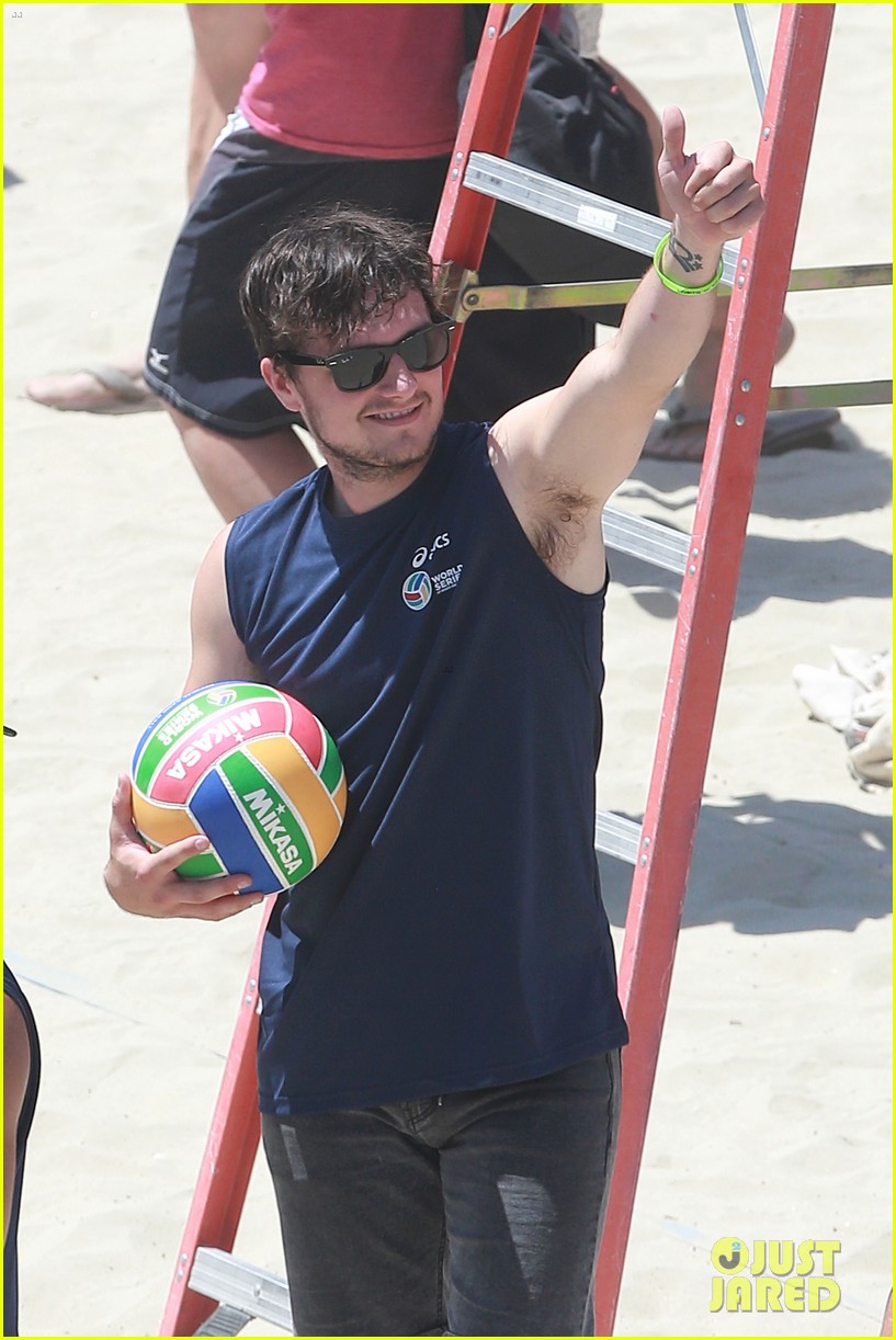 josh hutcherson shows off his skills at celebrity charity volleyball match 13