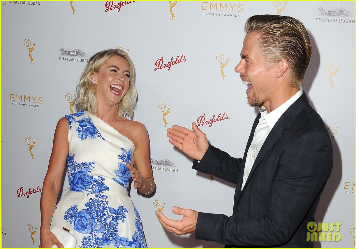 engaged julianne hough brooks laich couple up at pre emmys bash with derek hough 08