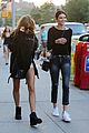 kendall jenner hailey baldwin nyc dinner together new bangs 13