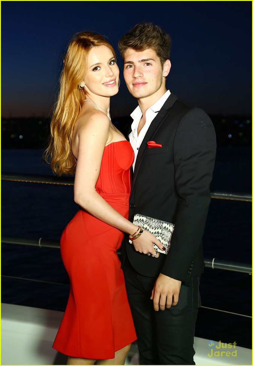 bella thorne 18th bday party friends red dress 02