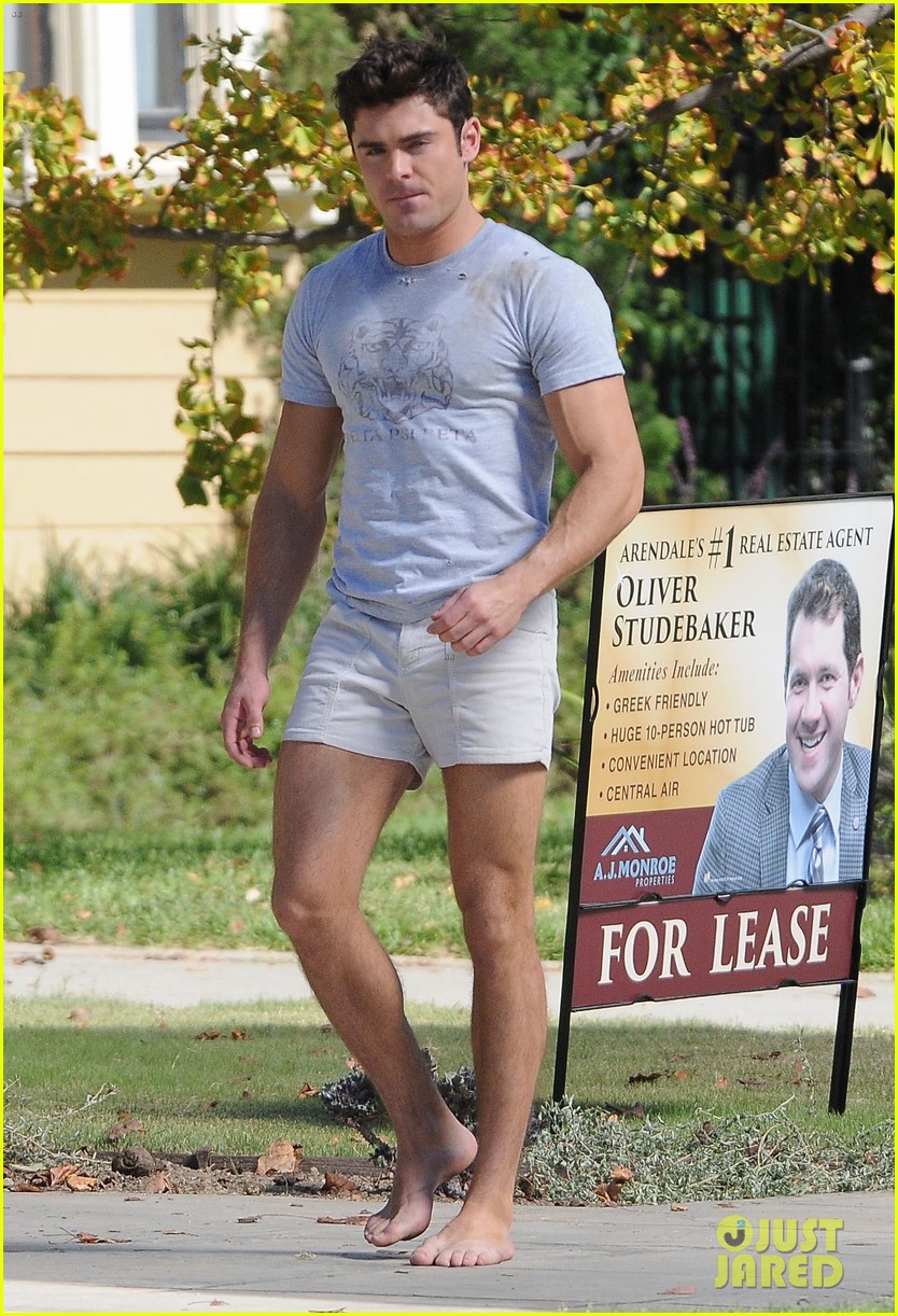 zac efron wears short shorts while filming neighbors 2 21