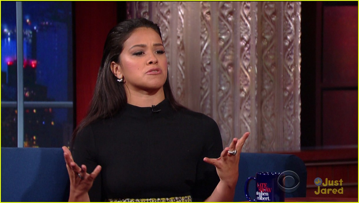 gina rodriguez stephen colbert nyc appearance 08