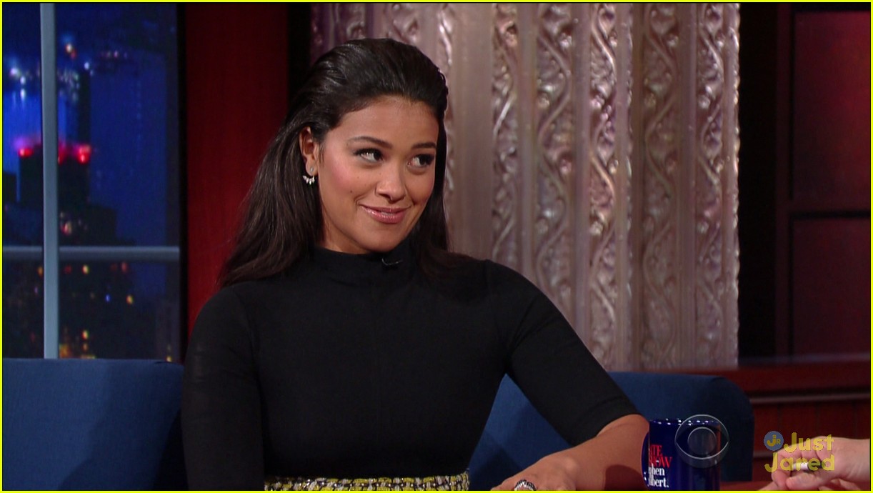 gina rodriguez stephen colbert nyc appearance 15