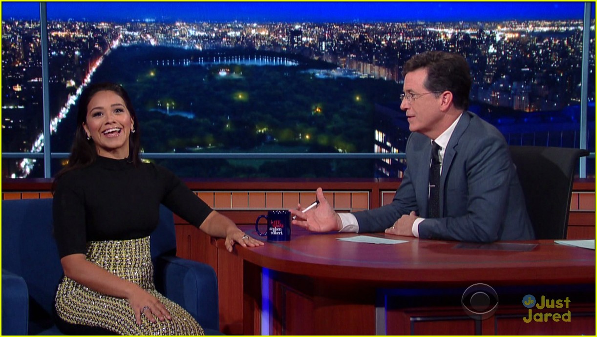 gina rodriguez stephen colbert nyc appearance 19