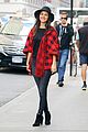 victoria justice plaid coat fall weather nyc 01