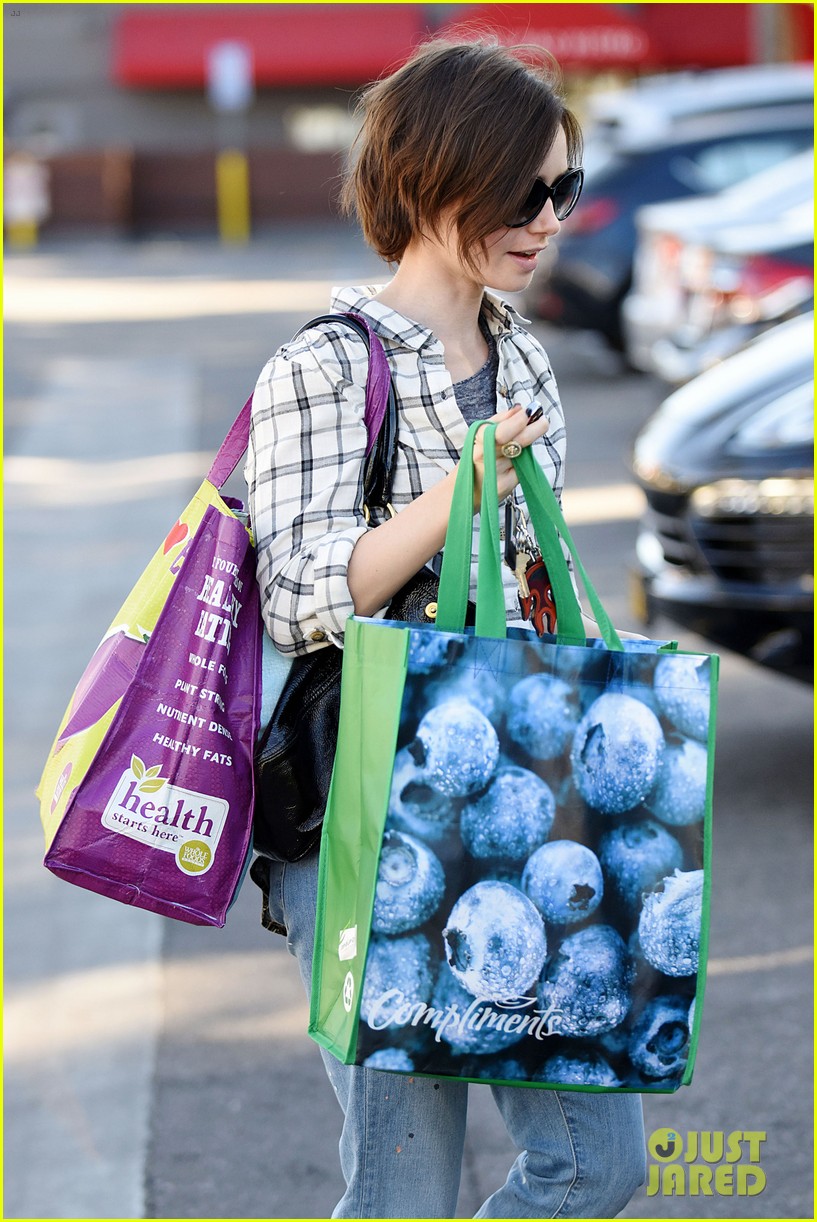 lily collins grabs groceries and her cleaners 16