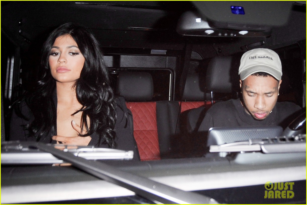 kylie jenner wears a low cut top on date night with tyga 16