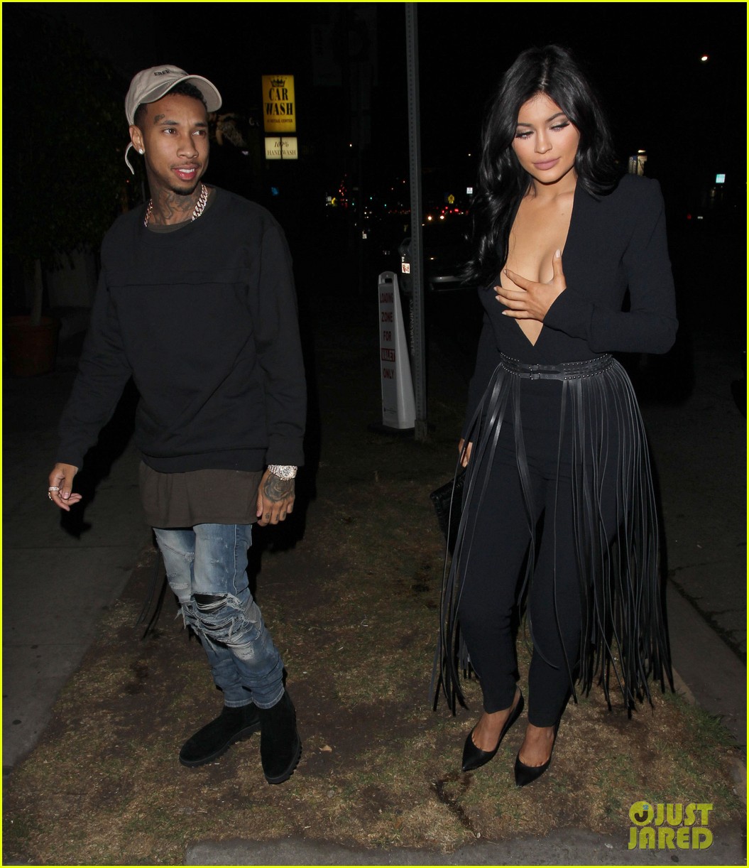 kylie jenner wears a low cut top on date night with tyga 30