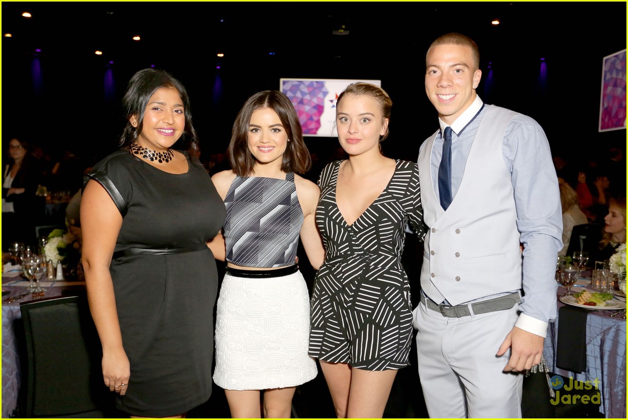 lucy hale katie leclerc abc fam zimmerman discovery award dinner 12