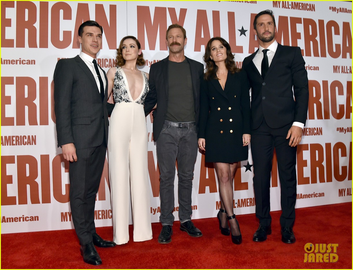 finn wittrock gets support from ahs co stars at my all american premiere 02