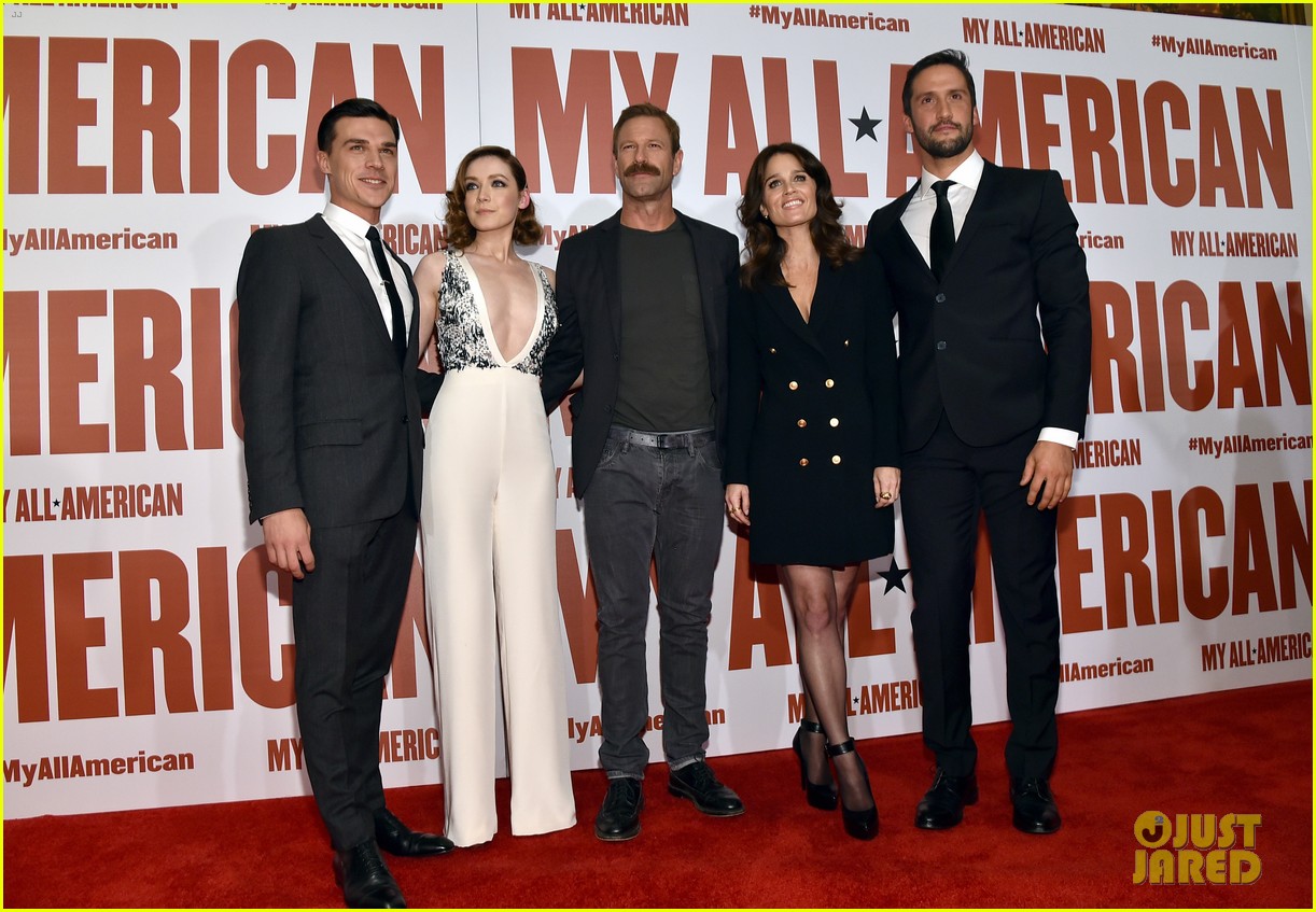 finn wittrock gets support from ahs co stars at my all american premiere 17
