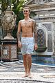 justin bieber goes shirtless for swim at versace mansion 28