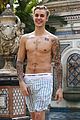 justin bieber goes shirtless for swim at versace mansion 29