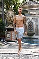 justin bieber goes shirtless for swim at versace mansion 30