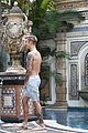 justin bieber goes shirtless for swim at versace mansion 33