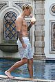 justin bieber goes shirtless for swim at versace mansion 37