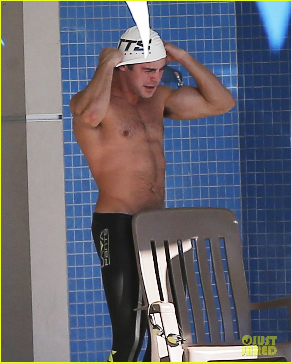 zac efron goes shirtless for baywatch swimming lessons 11
