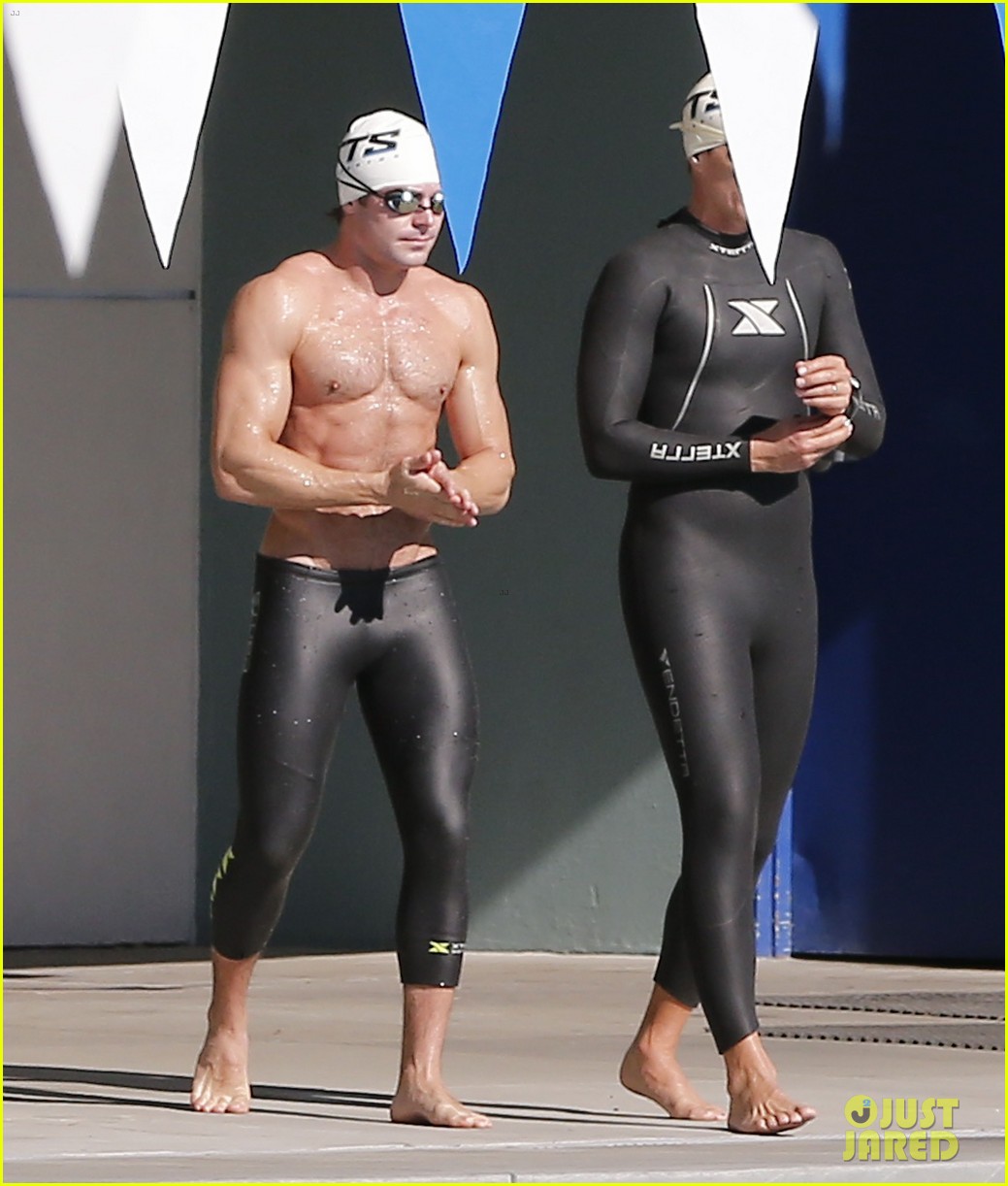 zac efron goes shirtless for baywatch swimming lessons 21