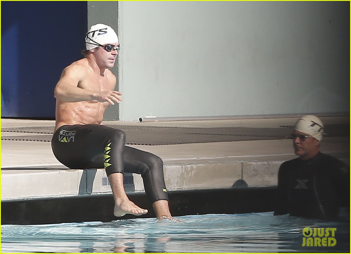 zac efron goes shirtless for baywatch swimming lessons 27