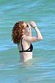 jess glynne wears black bikini on the beach 06