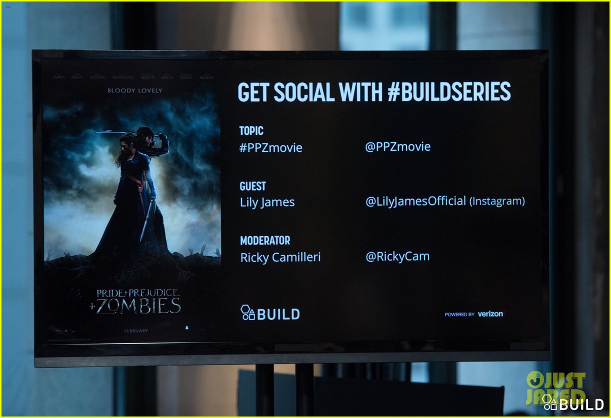 lily james aol build imdb asks events nyc 31