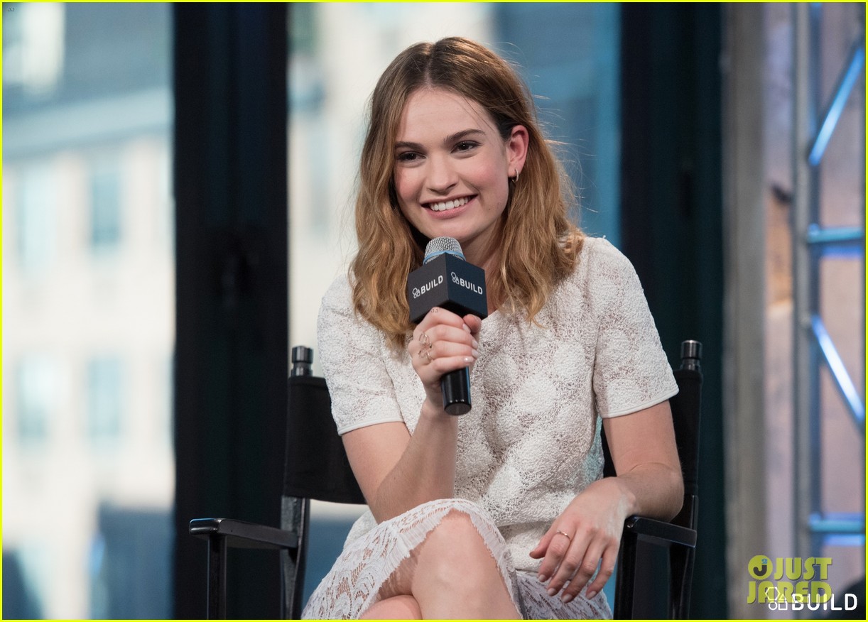 lily james aol build imdb asks events nyc 32