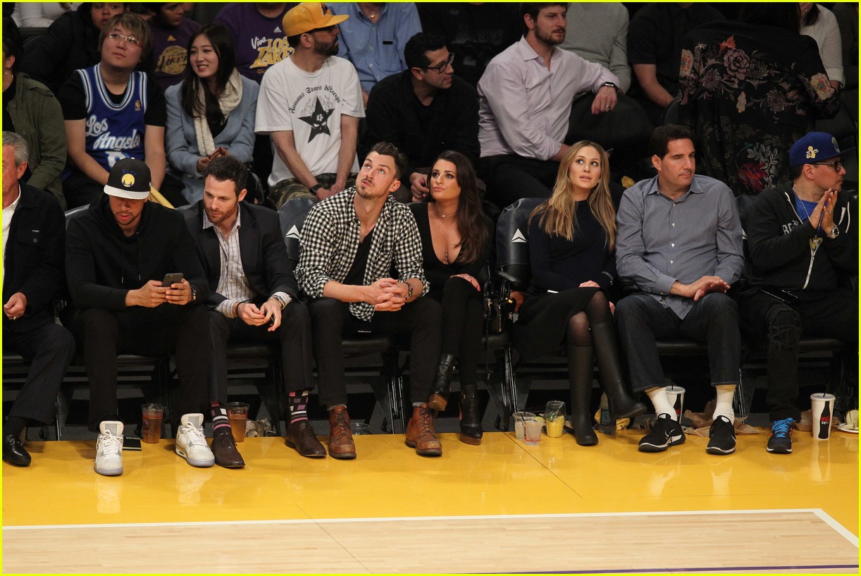 lea michele and matthew paetz go to lakers game 22