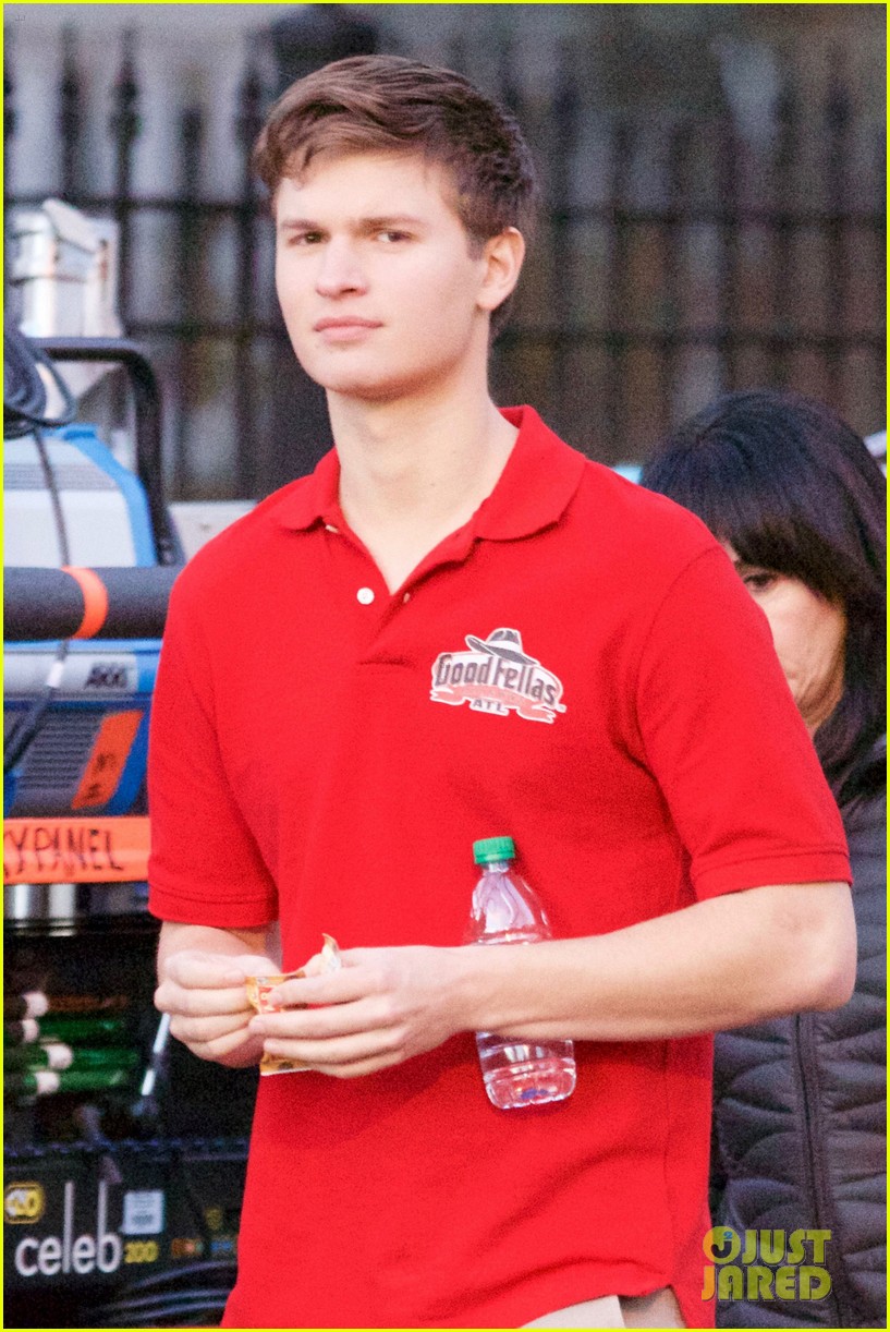 ansel elgort pizza delivery guy new movie atl 06
